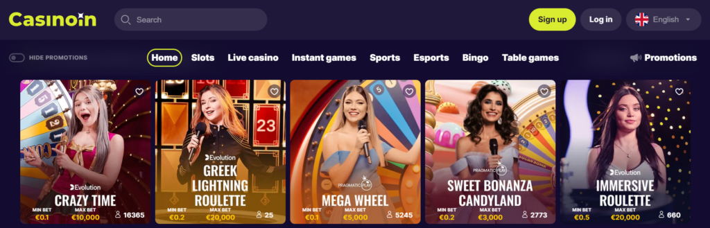 casinoin live games